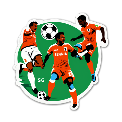 Desain Stiker Pertandingan Sepak Bola Semen Padang vs Persija Jakarta