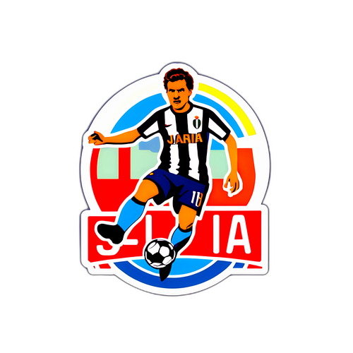 세리에 A의 상징적인 순간을 강조한 복고풍 스티커 디자인