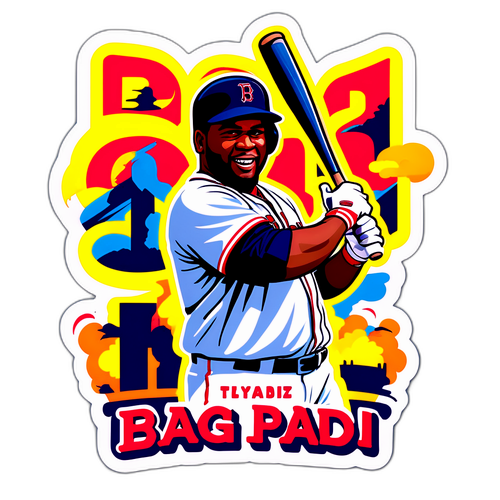 Vintage-Style Sticker of David Ortiz
