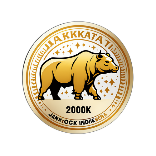 Stiker Emas Menggambarkan Indeks Saham Jakarta