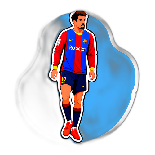 Sticker van een stijlvol geïllustreerd Barca trainingsoutfit