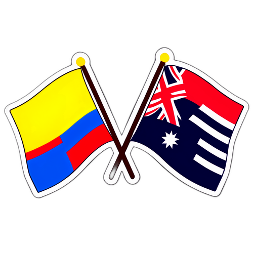 Adesivo das Bandeiras da Colômbia e da Nova Zelândia