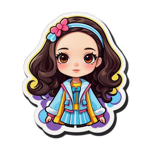 아이린의 독특한 패션 스타일 강조 캐릭터 스티커