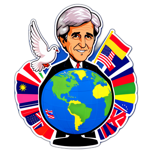 John Kerry Cartoon Diplomat Sticker