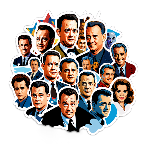 An Artistic Collage of Tom Hanks