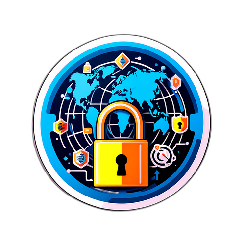 Стикер с элементами кибербезопасности