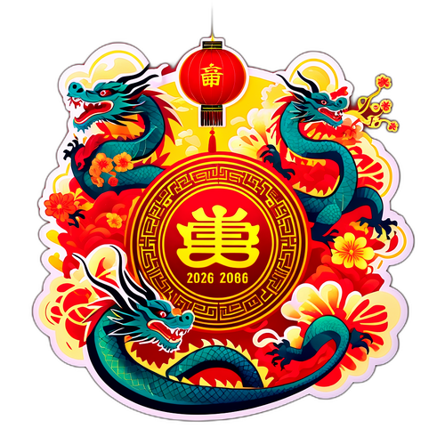 Яскрава ілюстрація Китайського Нового Року 2026