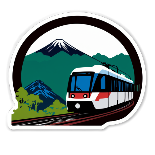 京王電鉄車両のシルエットと風景のトンネル