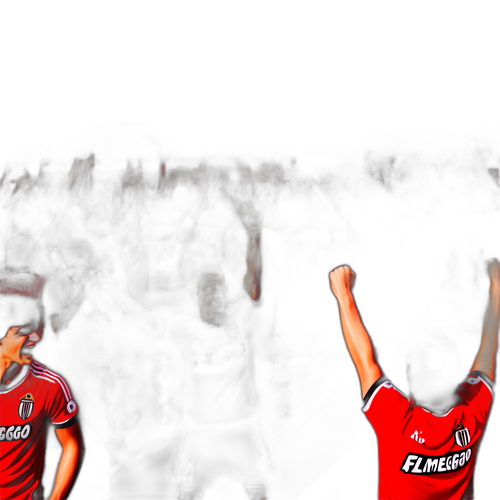 フラメンゴのユニフォームを着たサポーターたち