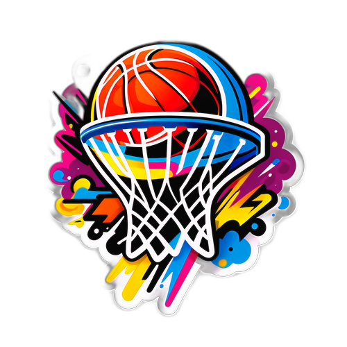 Stiker Bola Keranjang Berwarna-warni