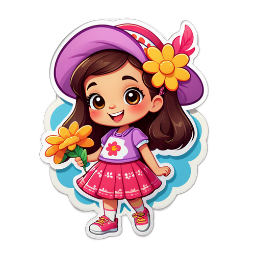 Stiker Karakter Kartun Ceria Pati