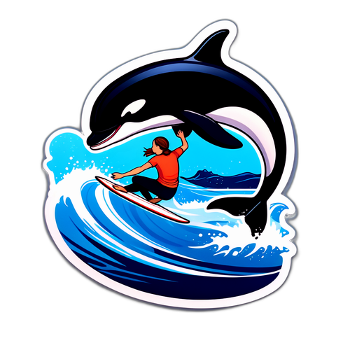 Orca e Surfista Jovem