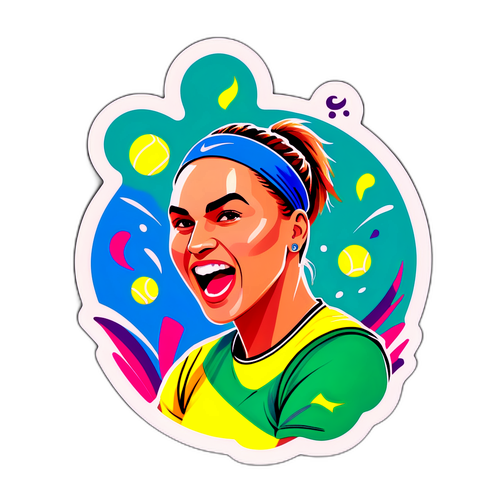 Sabalenka győzelmét ünneplő matricák