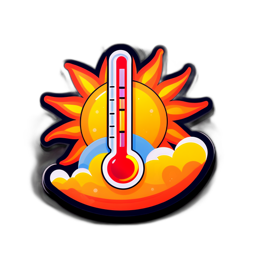 สติ๊กเกอร์อุณหภูมิ 35 องศาเซลเซียส กับภาพดวงอาทิตย์