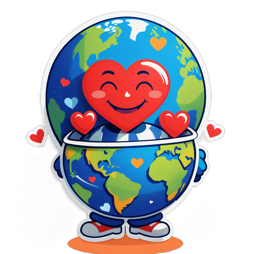 Embrace the Planet: Meet the Smiling Earth Character Spreading Love and Unity!