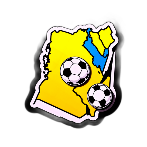 Sticker de balón de fútbol y mapa de Egipto