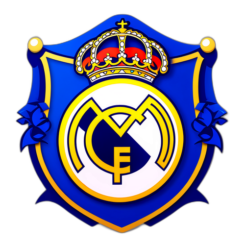 Moderne Real Madrid-crest med royal blå og guld