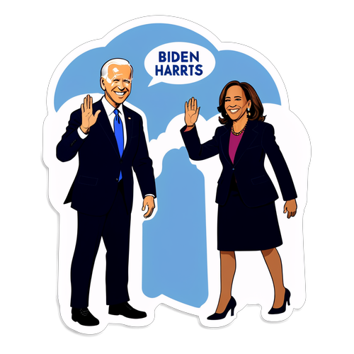 Sokongan Perpaduan: Sticker Dinamik Biden dan Harris untuk Hati Rakyat!