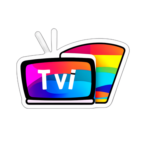 Μοντέρνο αυτοκόλλητο με το λογότυπο της Open TV