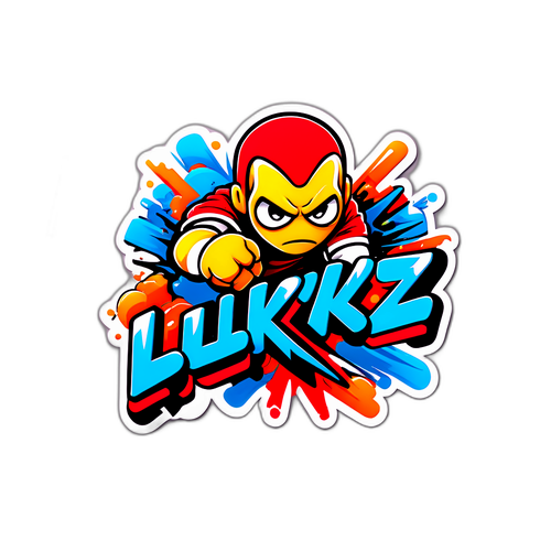 Minimalist naklejka z imieniem Łukasz Kadziewicz w stylu graffiti z elementami sportowymi