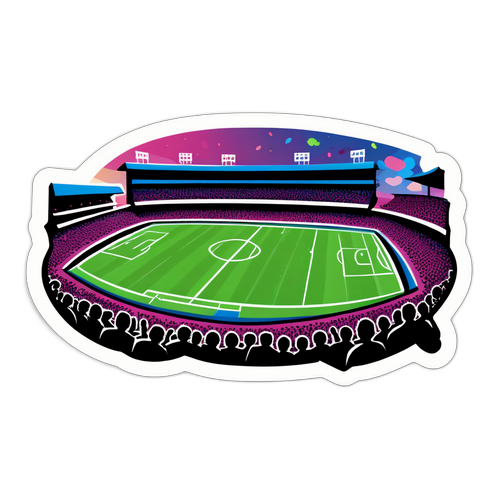 สนามฟุตบอลที่เต็มไปด้วยแฟนๆ ในช่วงเวลาที่สนุกสนาน