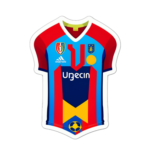 Σύγχρονη Γραφική Σχεδίαση Φανέλας Ποδοσφαίρου με Σύμβολα UEFA