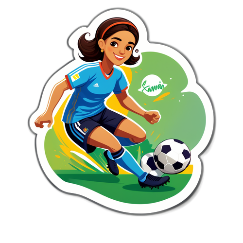 Illustratie van Xana Enrique met voetbal elementen