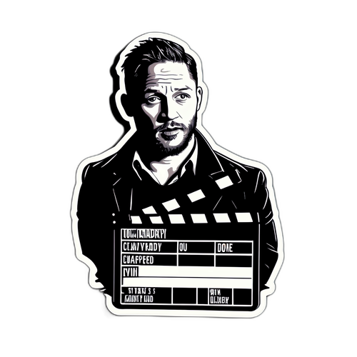 Μινιμαλιστική Αυτοκόλλητη Σιλουέτα του Tom Hardy με Καρτέλα Ταινίας