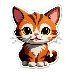 Adorable Orange Kitten Sticker