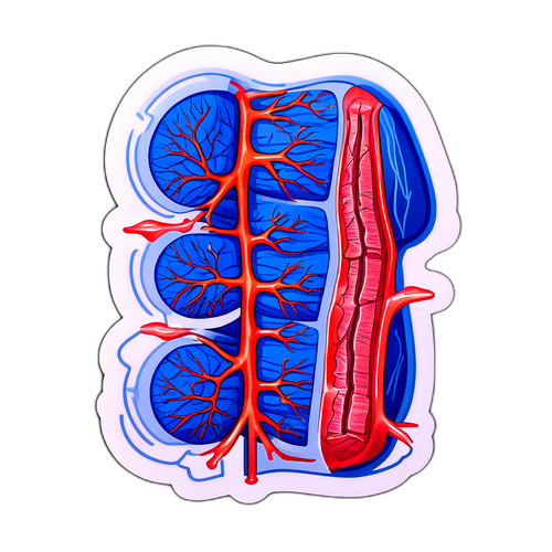 Medisch Themed Sticker: Kruisdoorsnede van Aders