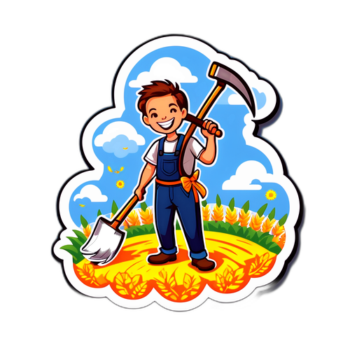 Sticker חקלאי שמח
