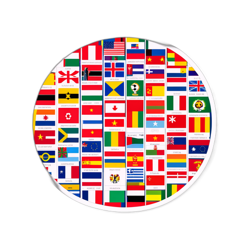 Autocollant affichant le classement FIFA actuel avec les drapeaux des pays en compétition