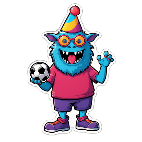 Morsom monster som jonglerer fotballer