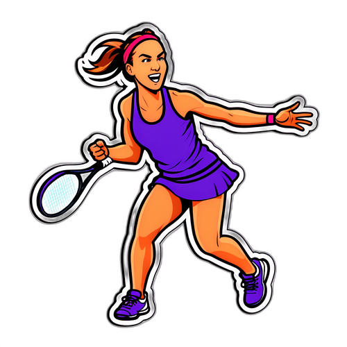 Dynamic Tennis Action Sticker