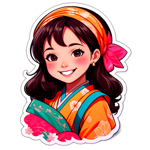 サリ・イトの魅力的な笑顔のステッカー