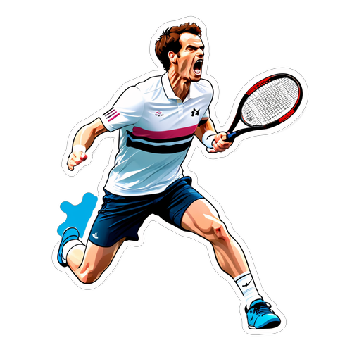 Unleash Your Passion for Tennis! Andy Murray in Action - A Sticker Like No Other!