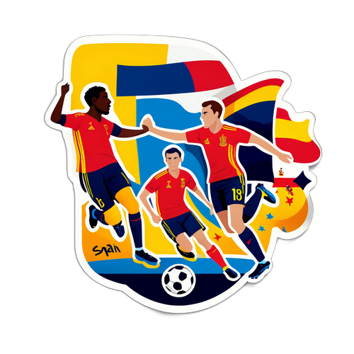 Sticker ng Labanan ng Espanya at Pransya sa Soccer