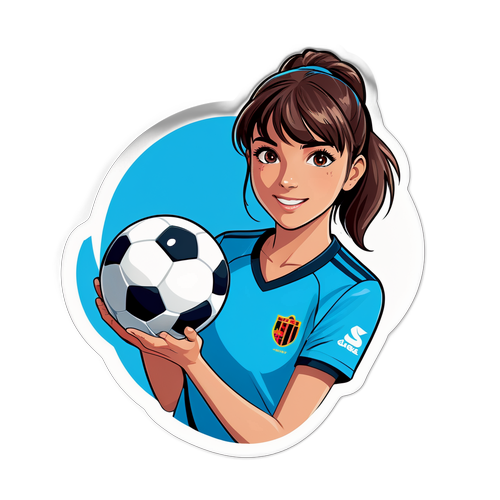 Sticker van Aitana Bonmatí met bal