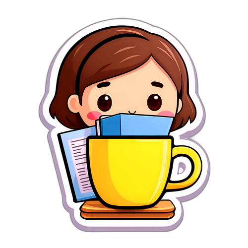 토익 공부를 위한 커피 컵 스티커