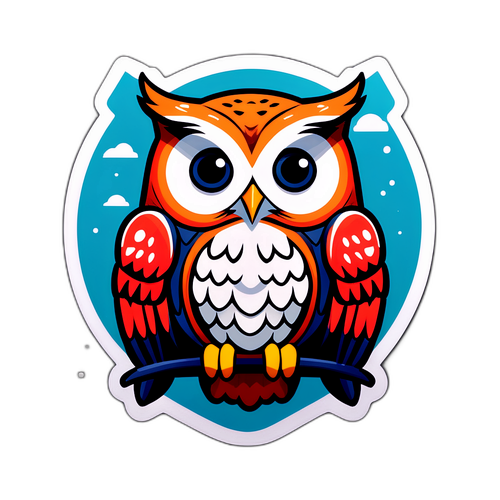 Стикер з совою, що символізує мудрість та впевненість