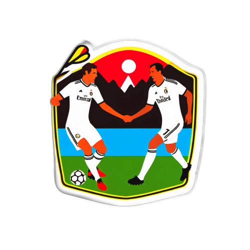 Návrh na nálepku s ikonickými momenty zápasu Tyrol a Real Madrid