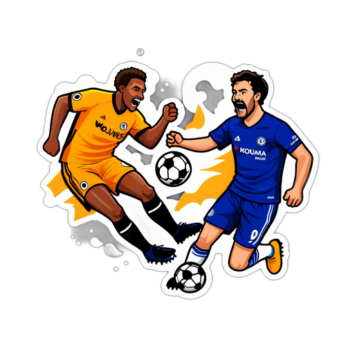 Pika at Masayang Sticker ng Labanan ng Chelsea at Wolves