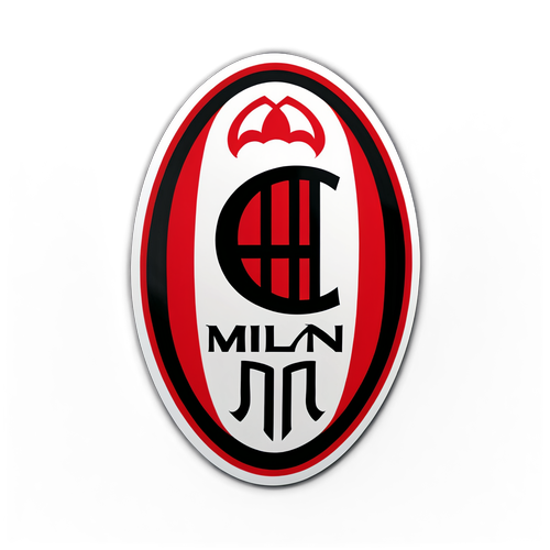 Rossoneri: En Dramatiskt Designad Klistermärke med Milan-logotypen i Svart och Rött!