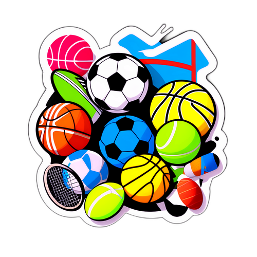 Masayang Sticker ng Kagamitan sa Isports