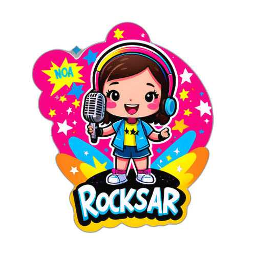 סטיקר קארטוני של נועה קולר על הבמה