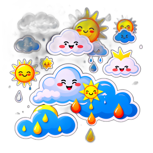 Masayang Sticker ng Panganib sa Panahon