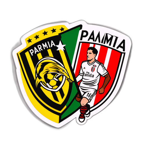 Δημιουργία αυτοκόλλητου με το λογότυπο της Πάρμα και του Μιλάνου σε σφιχτό αγώνα