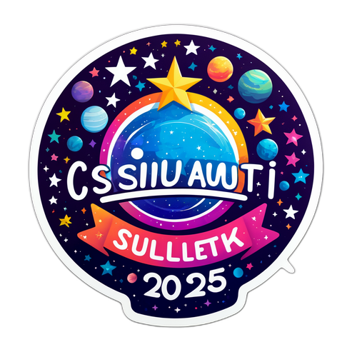 Sticker cu stea strălucitoare 'Csillag Születik 2025'