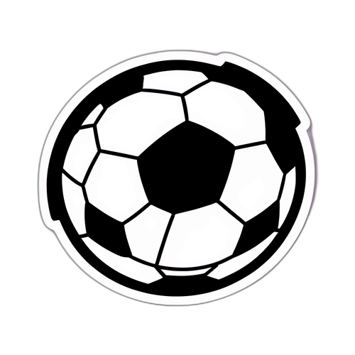 Stiker Minimalis Bola Sepak dengan Warna Juventus