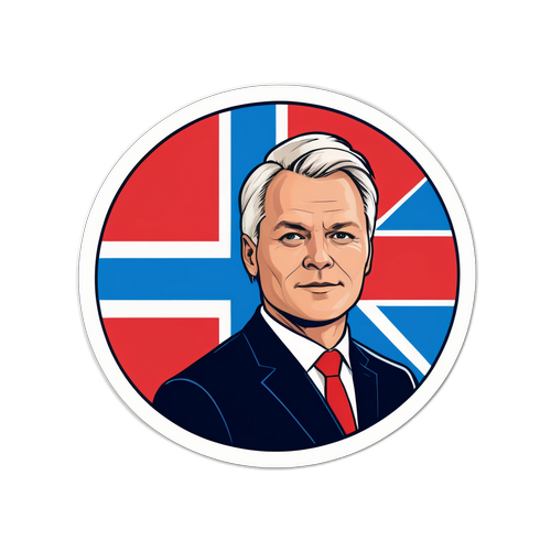 Politisk klistremerke av Jonas Gahr Støre